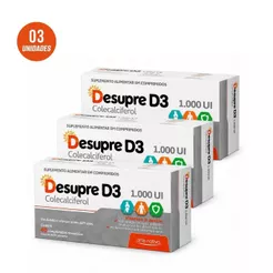 Kit 3 Desupre D3 1.000UI 40 Comprimidos - Arte Nativa