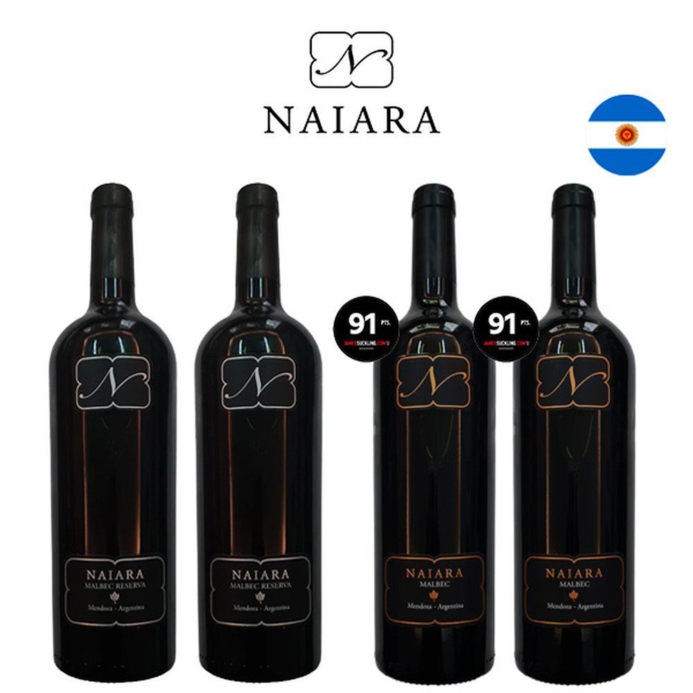 Combo Vinhos Argentinos Naiara Malbec Classico e Reserva