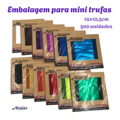 500 Mini Embalagens para Trufas e Bombons 12x12,5cm – Aliança Embalagens