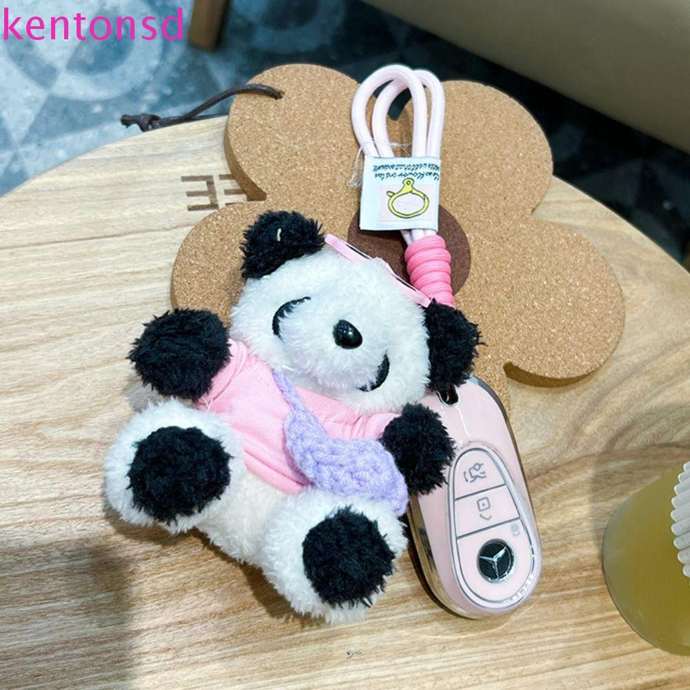 Chaveiro de pelúcia de panda KENTONSD, pingente de ursinho de pelúcia macio e adorável, acessório para bolsa WVUJ
