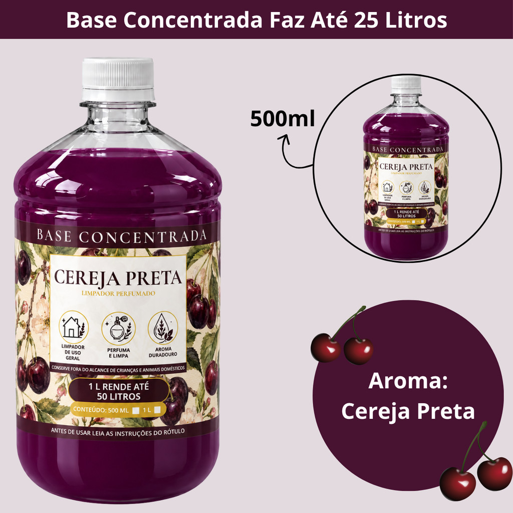 Desinfetante Concentrado Faz Até 50 Litros Eliminador de Odor Rende Muito Escolha suas Fragrâncias
