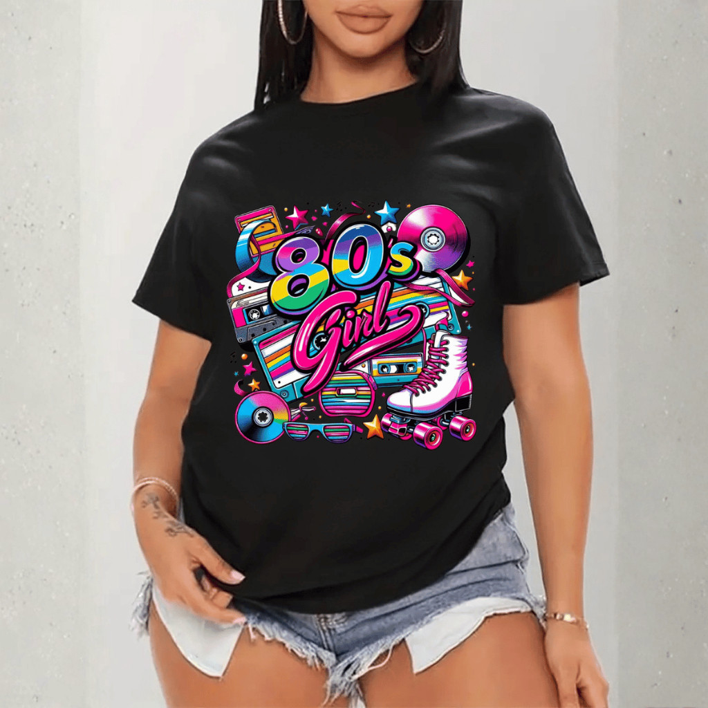 [Camiseta Premium em Algodão Puro]MIA Camiseta Feminina Anos 80 Feminina Casual Girl Dia a dia Moda Tendencia 100% Algod