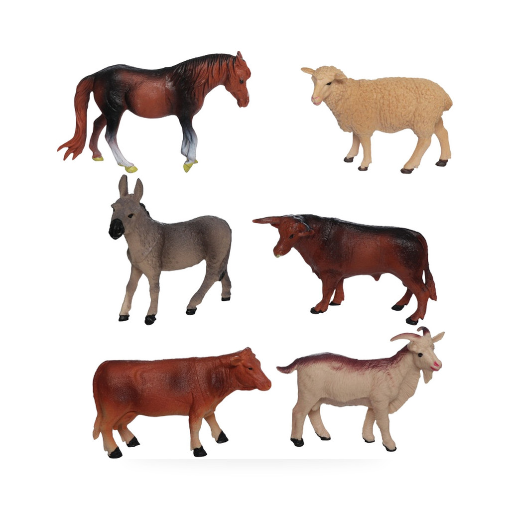 Kit 2 Animais Da Fazenda De Brinquedo Modelo Sortido Etitoys