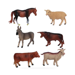 Kit 2 Animais Da Fazenda De Brinquedo Modelo Sortido Etitoys