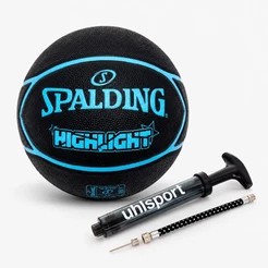 Kit com 1 Bola De Basquete Spalding Highlight + 1 Bomba de Ar