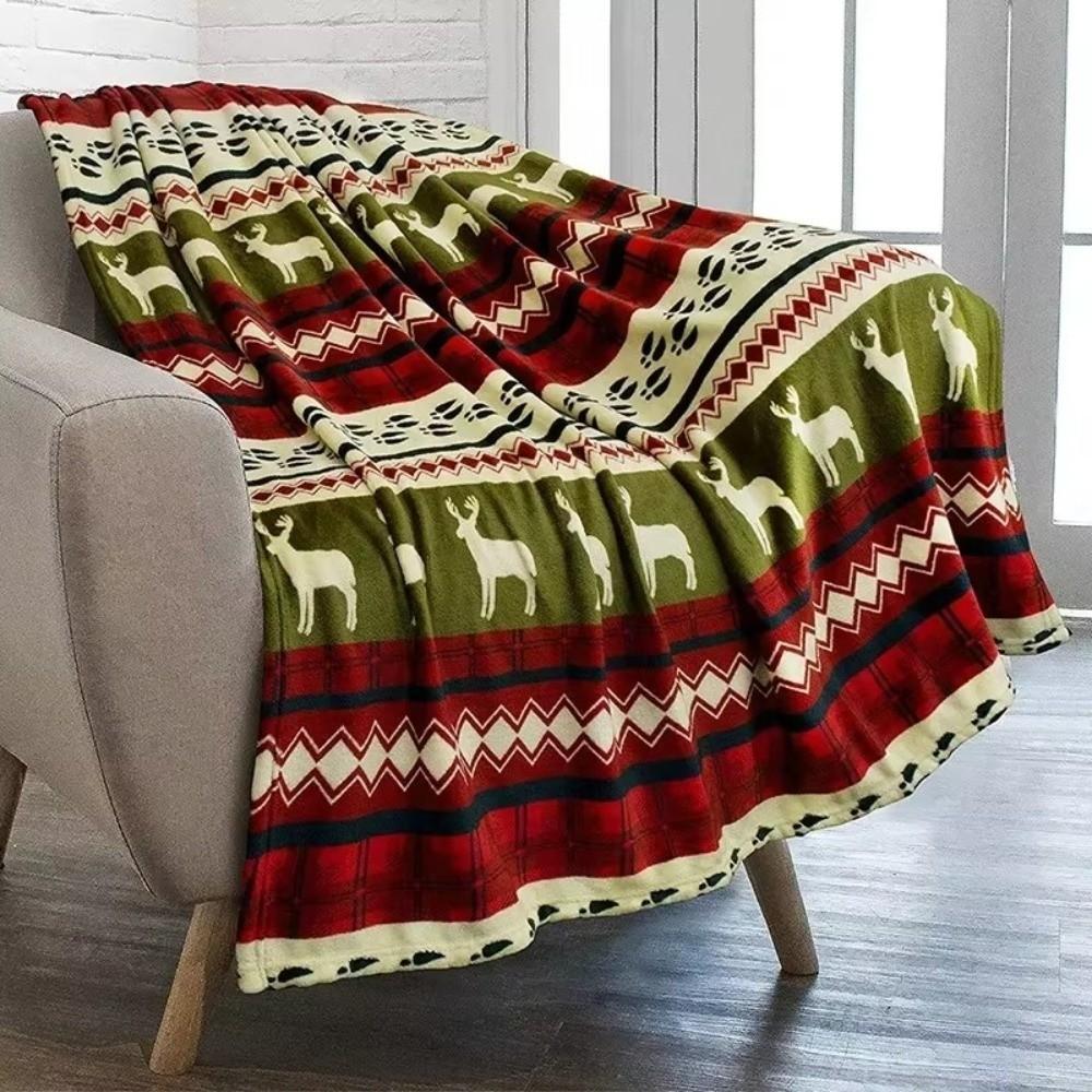 Cobertor De Natal , Cobertores De Flanela De Pelúcia Macia 10x110cm , Colcha Térmica Aconchegante E Respirável
