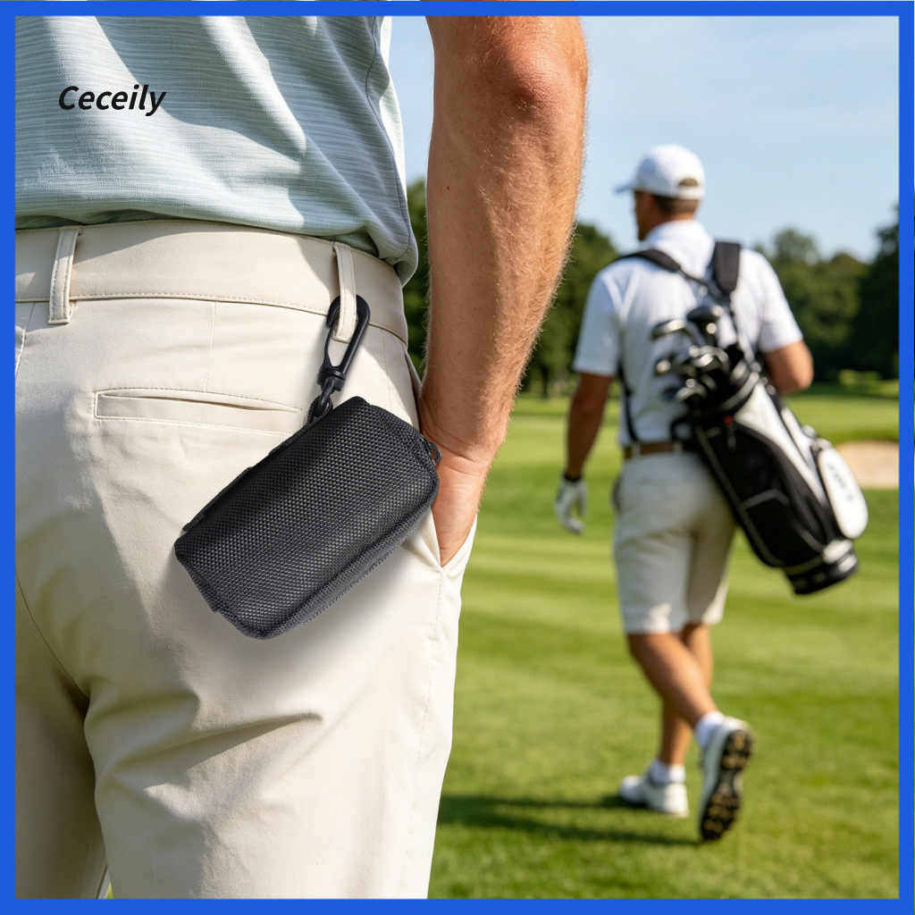 Dust-proof Golf Case Ball Pouch Mini Waist Bag with Clip – Tee Holder Zippered Accessory for Men Women Perfect Golfer 