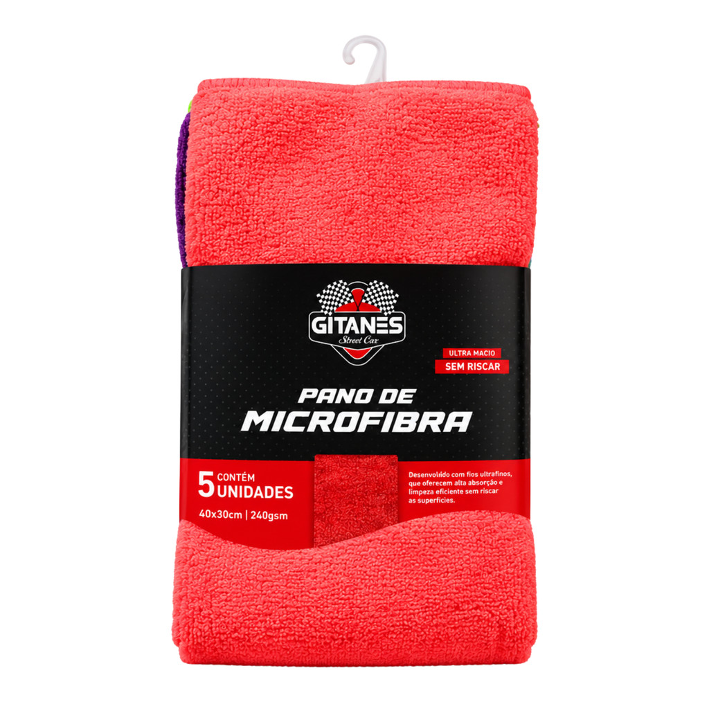 Kit com 5 Panos de Microfibra Grande Sortido Gitanes 40x50cm