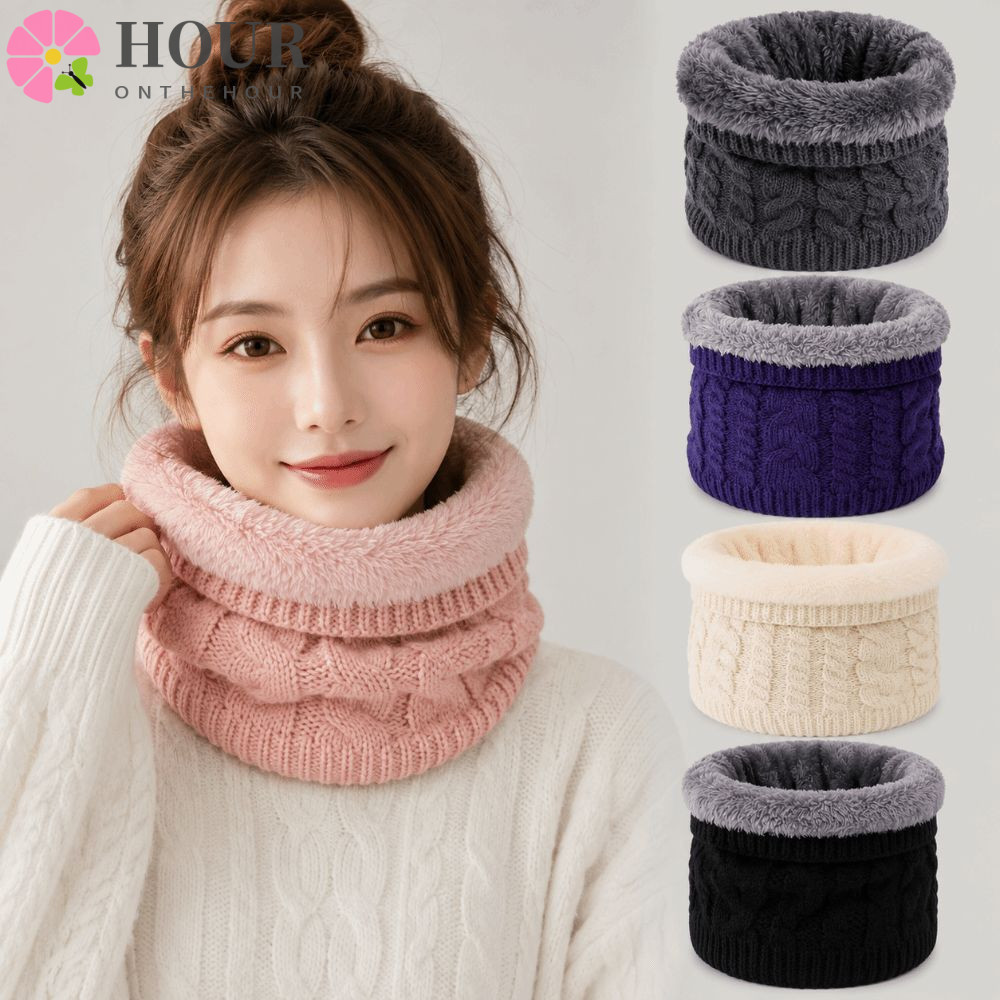 Hora Do Lenço De Malha , Quente À Prova De Vento E Frio , Moderno , Grosso , Cor Sólida , Capa De Pescoço , Inverno QKPN
