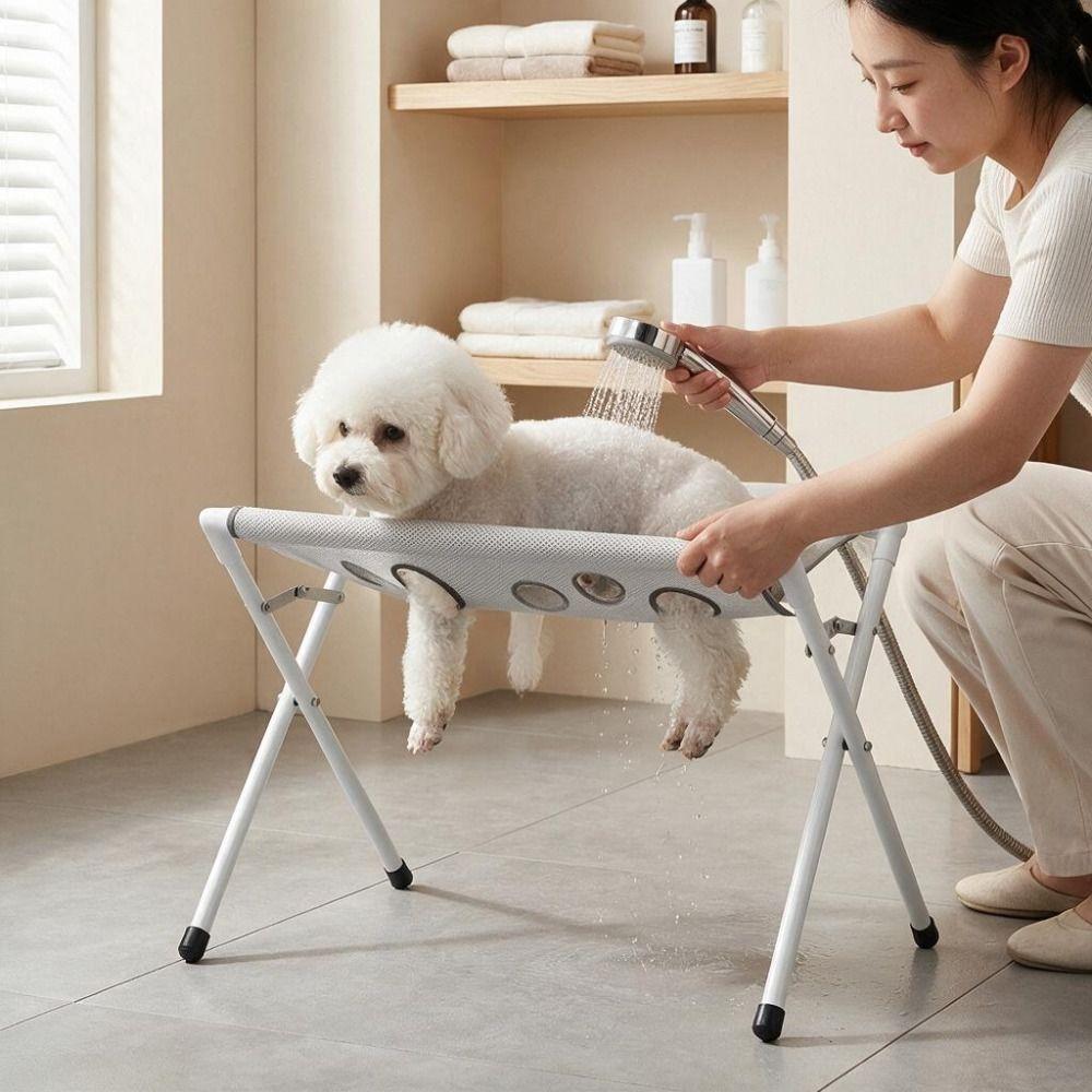 Suporte De Rede Para Cuidados Com Animais De Estimação , Malha De Secagem Rápida Cinto Fixo , Mesa De Chuveiro Estável P