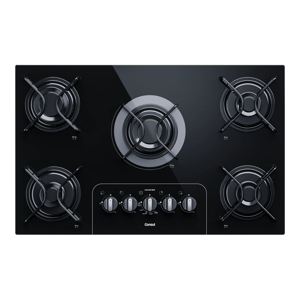 Cooktop 5 Bocas Consul com Controle Fácil e Acendimento Automático - CD075AE — oferta na Shopee