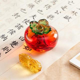 Caqui Ruyi Peso de papel Caqui Liuli Régua de peso de papel Régua Suporte para caneta Pincel Caligrafia Dedicado Pincel 