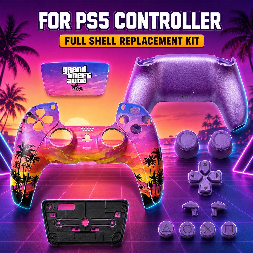 Capa de Substituição para Controle PS5, Design Criativo Tema GTA, Shell para Controle, Acessório Gamer PS5