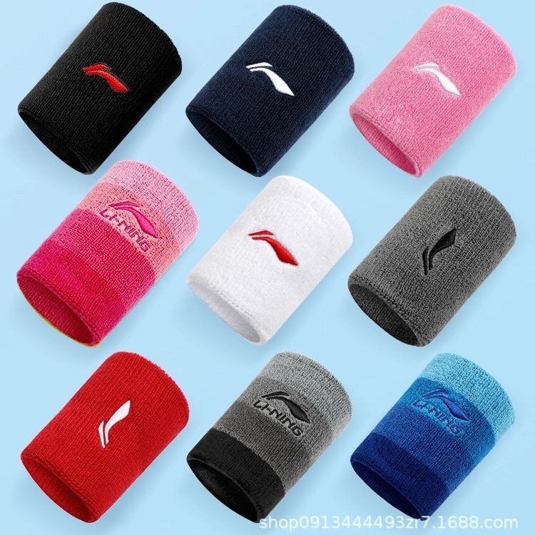 Li Ning Pulseiras esportivas femininas absorventes de suor Fitness Badminton corrida toalhetes de pulso bainha de tendão
