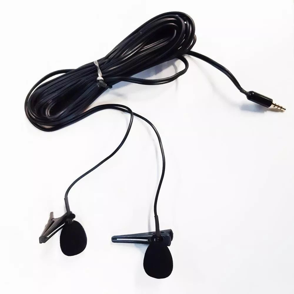 2 Microfones de Lapela New Live Entrevista P3 Preto com Fio para Celular Gravação de Vídeos e Reviews
