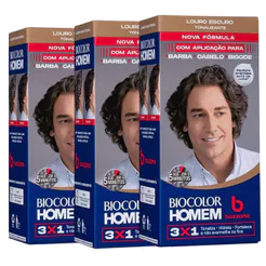 Kit Tonalizante Biocolor Homem Louro Escuro - 3 Unidades