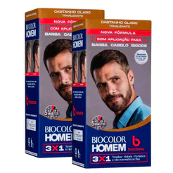 Kit Tonalizante Biocolor Homem Castanho Claro - 2 Unidades