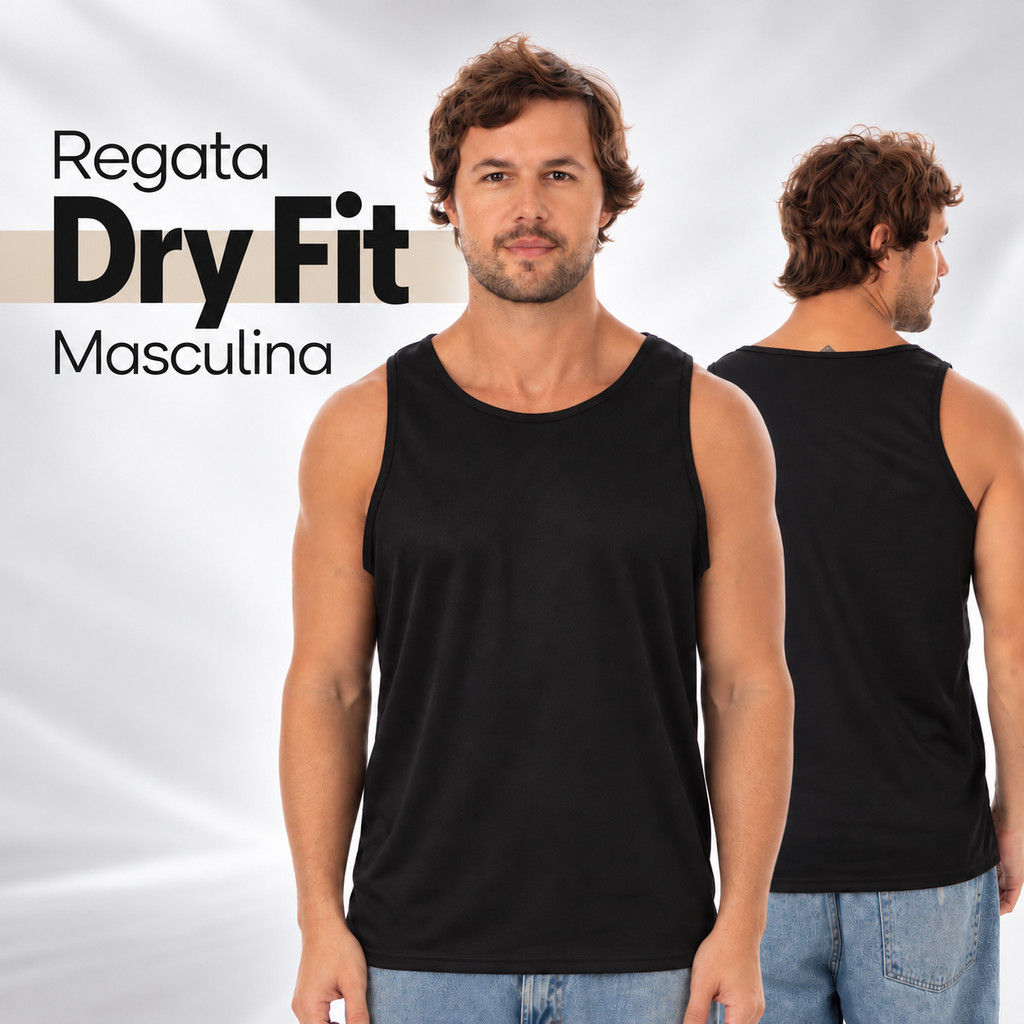 Regata Masculina Dry Fit Esportiva Academia Treino Corrida Confortável