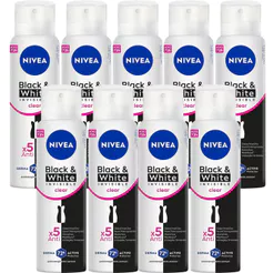 Kit Desodorante Aerosol Nivea Invisible Black & White Clear 150ml - 9 Unidades