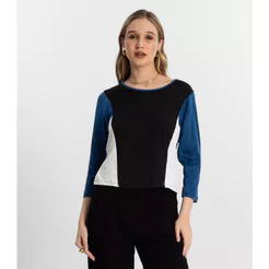 Blusa Manga 7/8 Rovitex Azul
