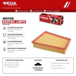 Filtro De Ar Do Motor Nissan Sentra 2.0 16v 2009 2010 2011 2012 2013 – Wega Fap7013