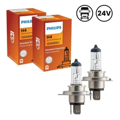 PAR DE LÂMPADA PHILIPS LINHA 24 VOLTS H4 75/ 70 W HALÓGENA FAROL ALTO BAIXO ÔNIBUS CAMINHÃO