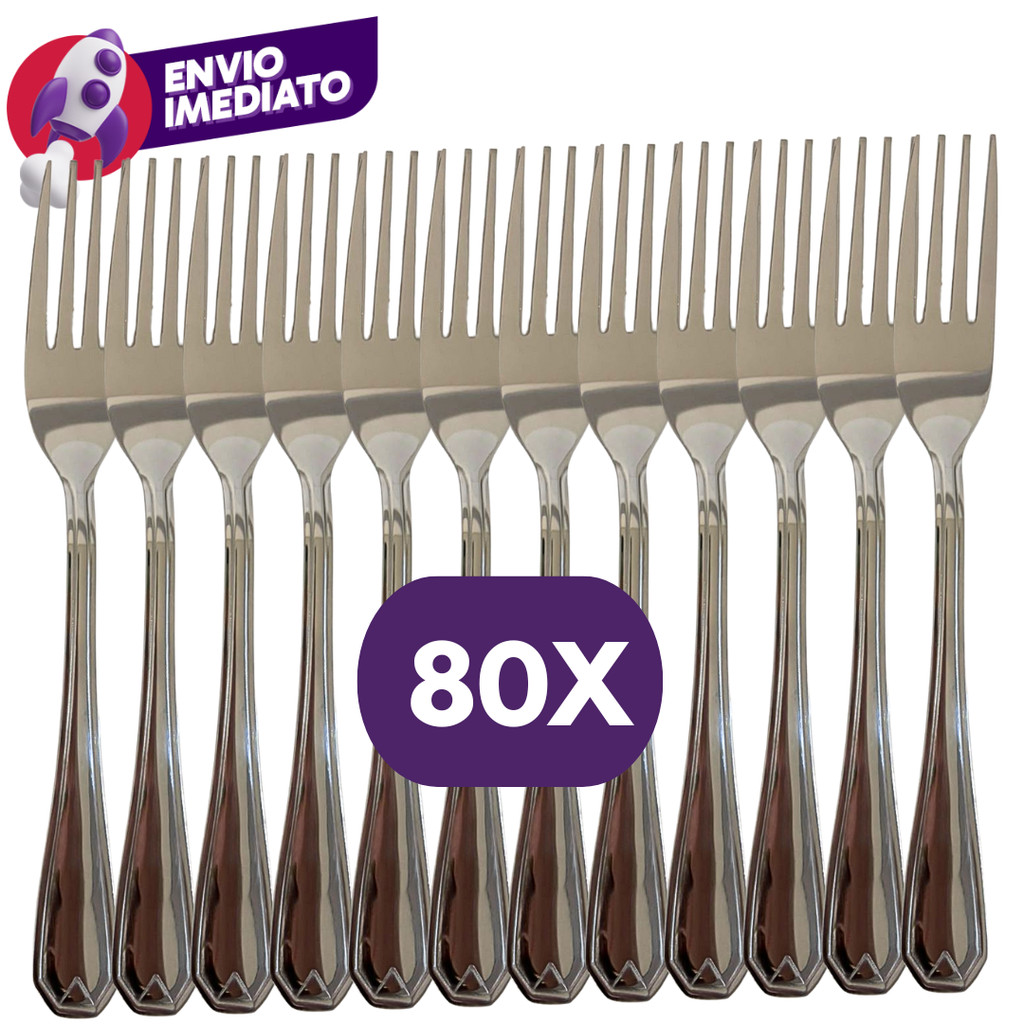 Kit Garfo Refeição Mesa Aço Inox Premium Talher Cozinha Restaurante Bar Buffet Churrascaria Eventos