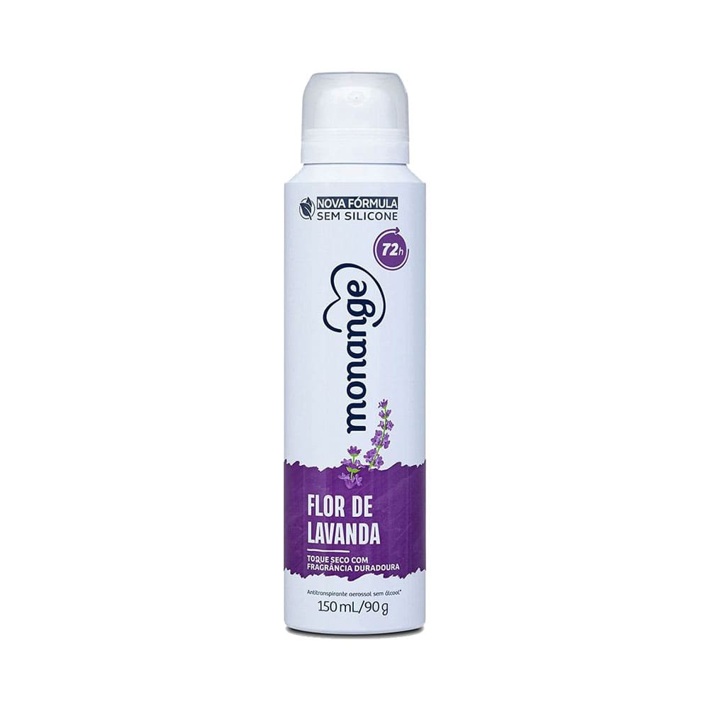 Desodorante Aerossol Antitranspirante Monange Feminino Flor de Lavanda 150ml