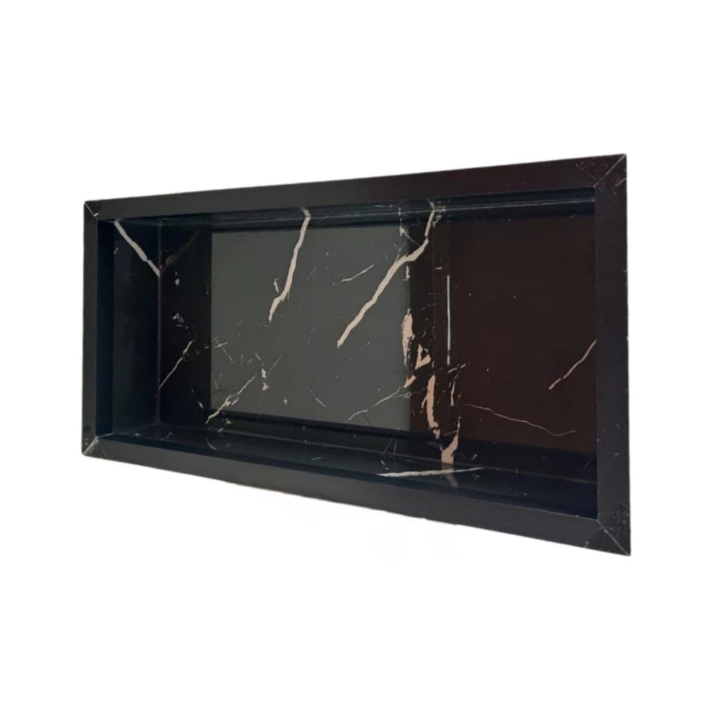 Nicho para Banheiro Preto Porcelanato para Embutir na Parede 60x30
