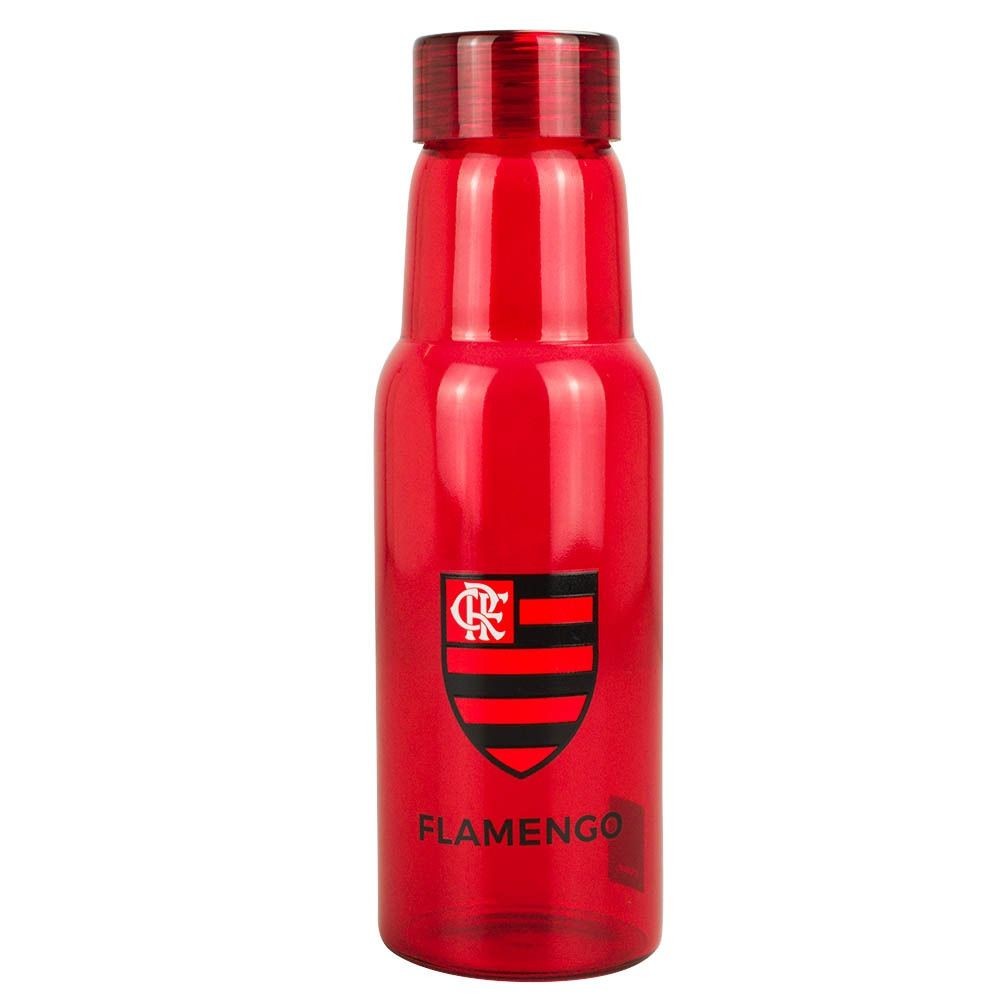 Garrafa Vidro Flamengo 500ml com Tampa Escudo do Time - BW0320-5-B