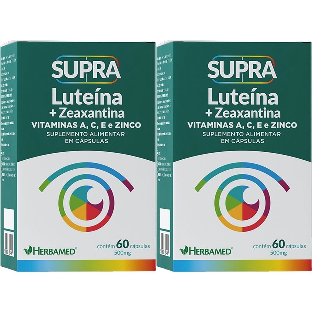 Kit 2X Supra Luteina + Zeaxantina - 500mg 60 Cápsulas - Herbamed em Oferta na Shopee