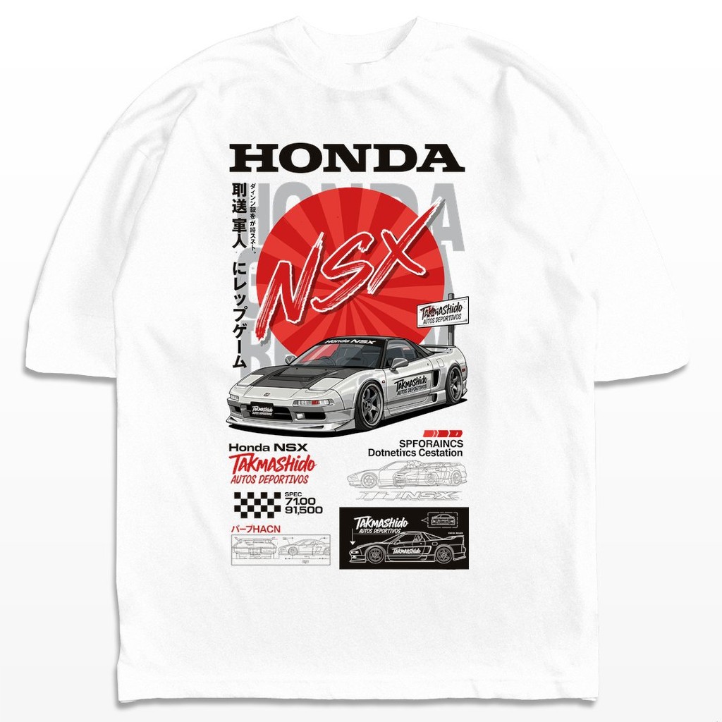 Camiseta Oversized Honda NSX Streetwear Harajuku Aesthetic Camisa Unissex em Oferta na Shopee