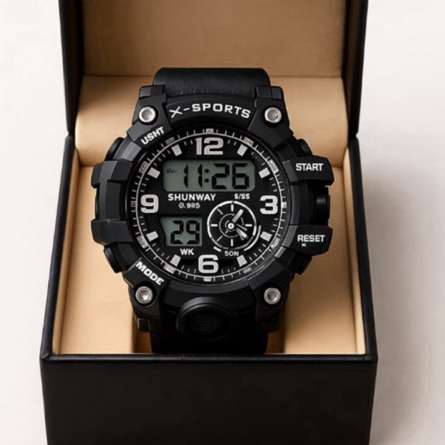 Relógio Masculino Digital Esportivo Cronômetro Militar – Esportivo, LED e Super Resistente 2026! 