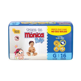 Fralda Turma da Monica Jumbinho G Pacote c/16un em Oferta na Shopee