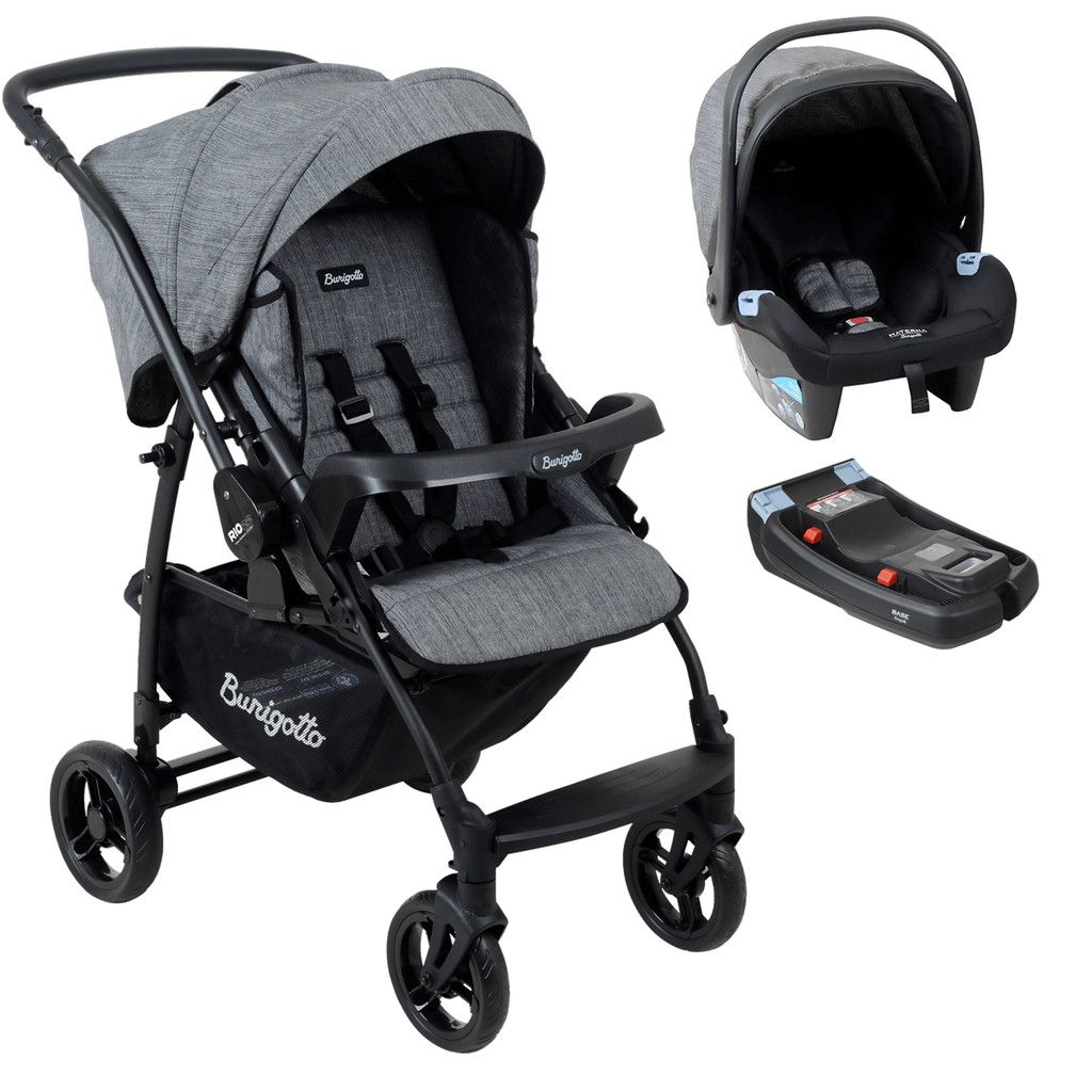 Carrinho de Bebê Burigotto Travel Rio K 22 Base Mesclado Preto em Oferta na Shopee