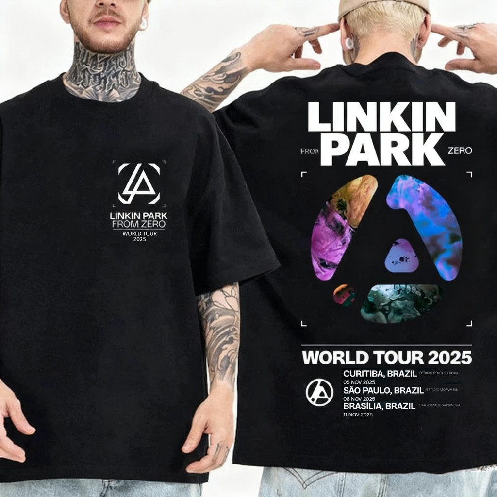 Camiseta Unissex Oversized Linkin Park From Zero Tour Banda Rock Show Algodão Premium Streetwear