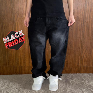 Calça Balão Premium Preta Edição Limitada Baggy Streetwear, Larga 100% Jeans de Rua – Do 36 ao 48 em Oferta na Shopee