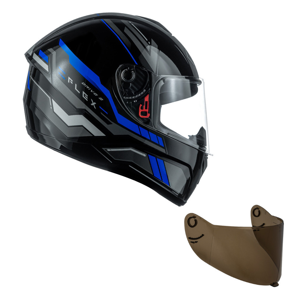 Kit Capacete Drive 2 HG Flex Viseira Fumê Fly em Oferta na Shopee