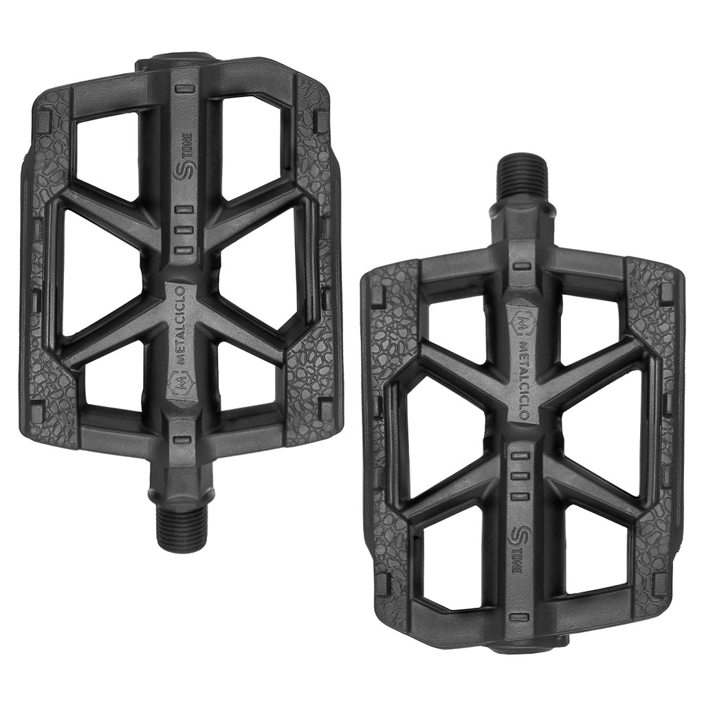 Pedal Bicicleta Rosca Fina 1/2 MetalCiclo Stone Plataforma Sueco Sem Esfera Urbano Monobloco