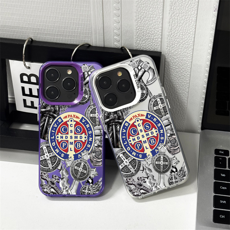 Capinha personalizada anti-choque Medalha de São Bento cruz para Samsung S22 S24 S23 Ultra S20 S21 S23 FE S24 S25 S22