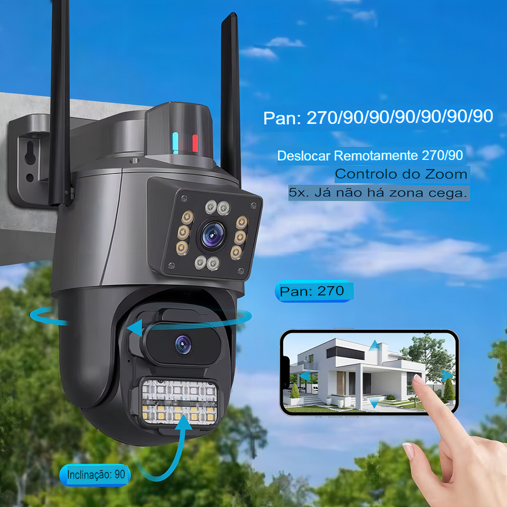 Kit 2 Câmera Segurança Ip App YOOSEE Lente Dupla Cor Preto — imagem 2 de 2