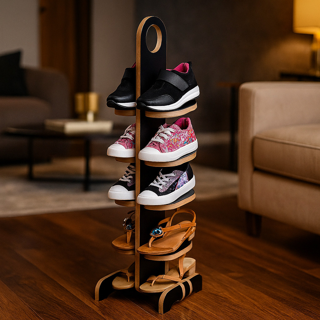 Sapateira de Porta Decorativa em Madeira Casa e Quarto