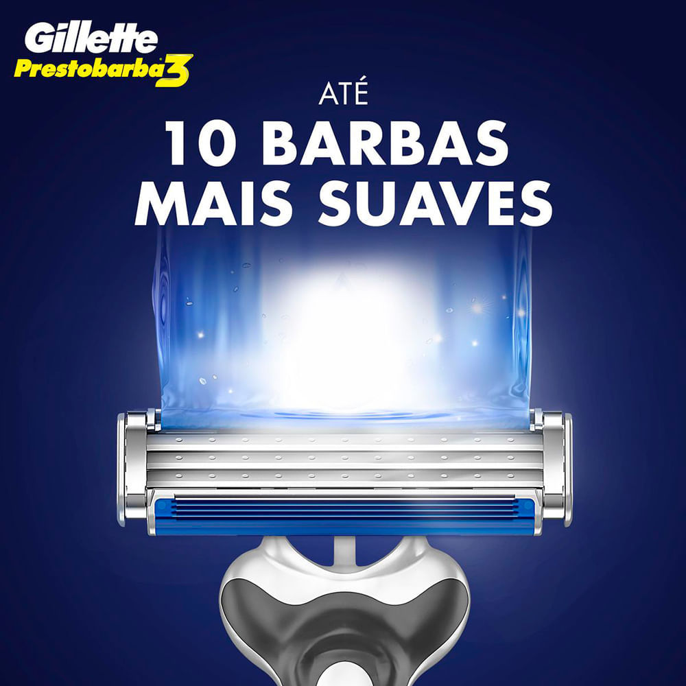Detalhes do Aparelho de Barbear Descartável Gillette Prestobarba3 Leve 8 Pague 6 Unidades