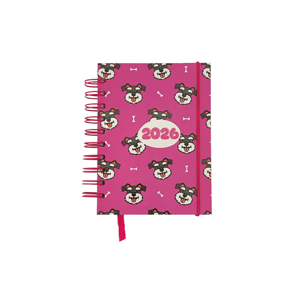Agenda 2026 Espiral Pequena Diária Pets e Doguinhos 168 Folhas 15x11cm