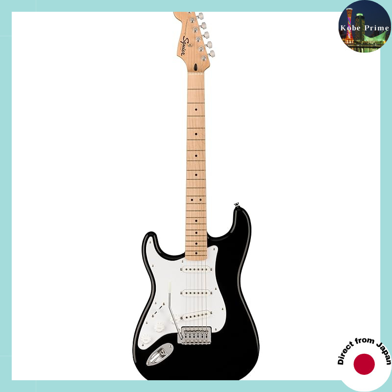 Squier by Fender Squier Sonic™ Stratocaster® Left-Handed Electric Guitar, Maple Fingerboard, White Pickguard, Black, with Soft Case