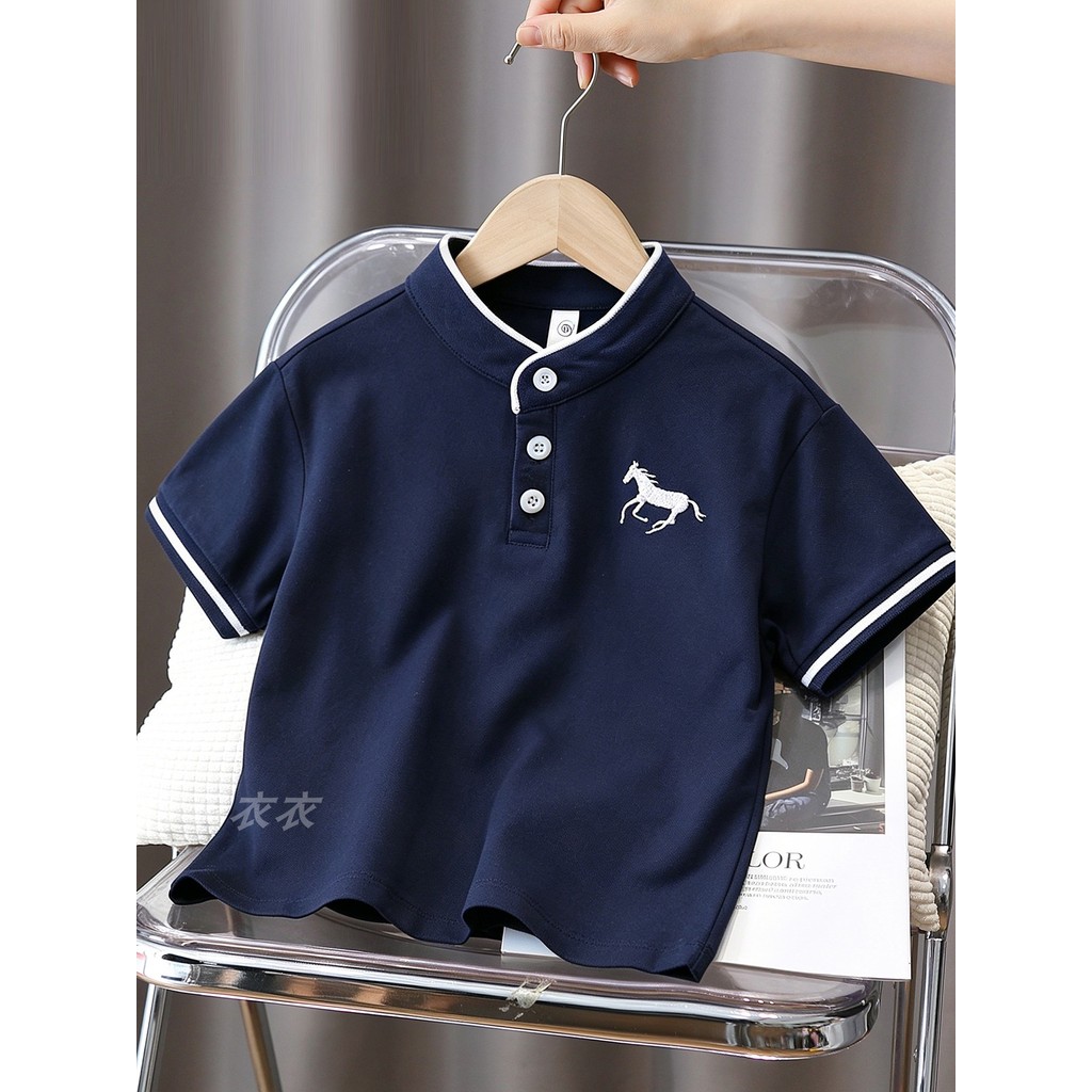 Crianças camisa POLO 2026 verão novo estilo bebê versão coreana moda camiseta meninos Casual gola alta de manga curta to