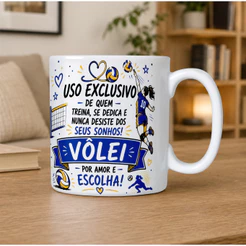 Caneca Porcelana Jogadora Vôlei Presente Esporte