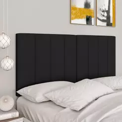 Cabeceira Estofada Para Cama Casal Dakota Preto - Móveis Arapongas