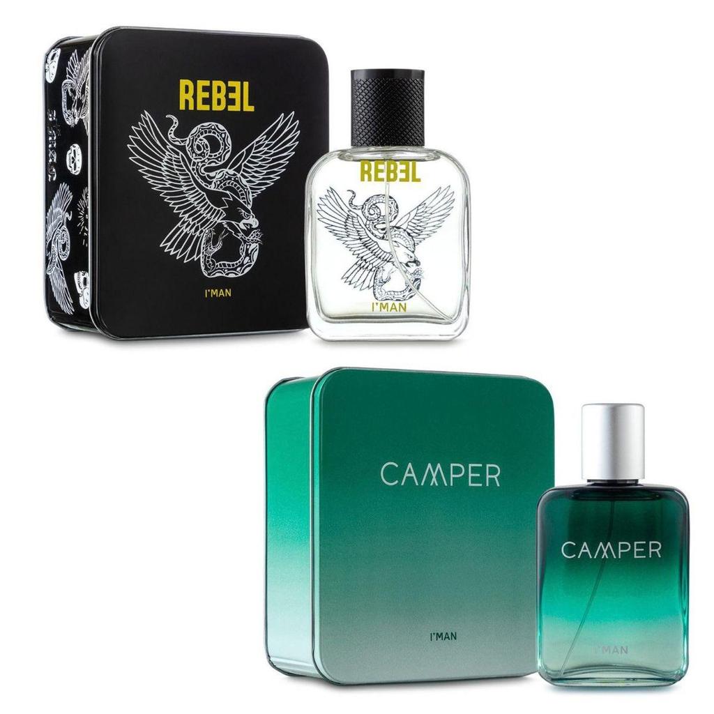 Combo Kit 2 Perfumes Deo Colonia Masculino Rebel + Camper Ciclo Cosméticos