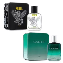Combo Kit 2 Perfumes Deo Colonia Masculino Rebel + Camper Ciclo Cosméticos